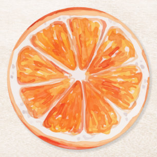 Oranje plak Citrus thema Vrijgezellenfeest Ronde Kartonnen Onderzetter