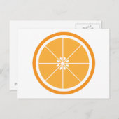 Oranje plak fruit wit briefkaart (Voorkant / Achterkant)