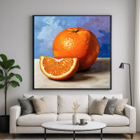 Oranje plak - schilderachtige stijl stilleven kuns