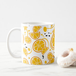 Oranje plakjes Fruit Liefhebbers Whimsical Pattern Koffiemok