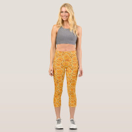 Oranje plakjes - Leuke Capris Leggings