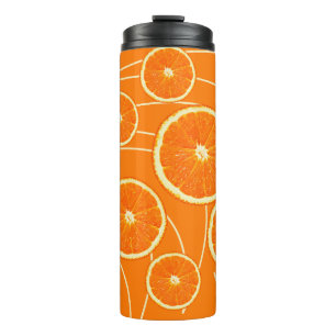 Oranje plakjes vieren thermosbeker