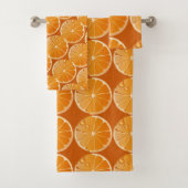 Oranje plakken in verbrand sinaasappel bad handdoek (Insitu)