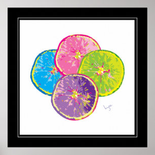 Oranje plakken Pop Kunst Kleurrijk Poster