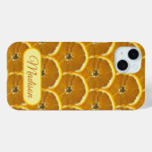 Oranje plakken vers fruitpatroon aangepaste naam Case-Mate iPhone case (Achterkant (horizontaal))
