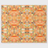 Oranje plakken verse Waterverf Citrus ontwerp Cadeaupapier (Vlak)