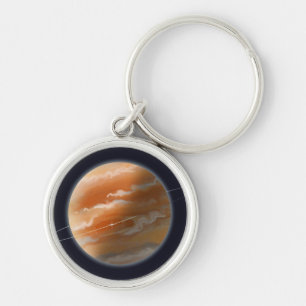 Oranje Planet Sleutelhanger