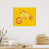 Oranje plastic driewielig grafisch poster (Keuken)