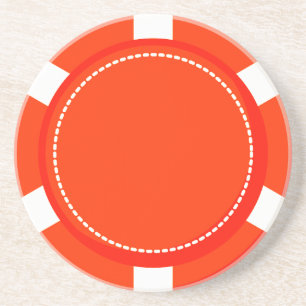 Oranje Poker Chip Sandstone Onderzetter