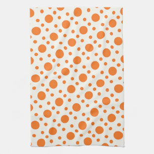 Oranje polaire dot retro Design Kitchen Towel Theedoek
