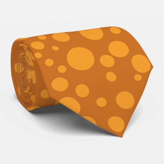 Oranje Polka-Dot Necktie Stropdas (Opgerold)