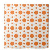 Oranje Polka Dot Retro Design Tegeltje (Voorkant)