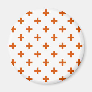 Oranje polka kruist wit magneet