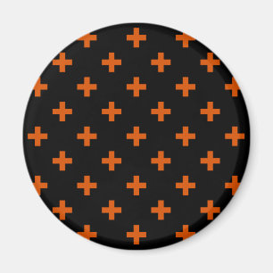 Oranje polka kruist zwart magneet
