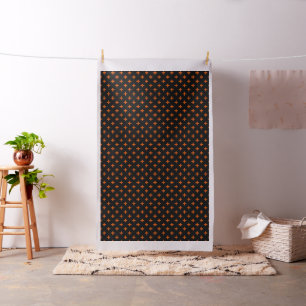 Oranje polka kruist zwart stof