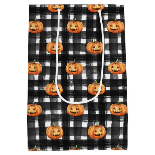 ORANJE POMPKINS MET ZWART- EN WITTE SPEELGOED MEDIUM CADEAUZAKJE (Achterkant)