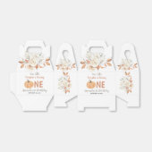 Oranje Pompoen 1e Verjaardag Rustieke Bloemen Bedankdoosjes (Uitgevouwen)