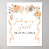 Oranje Pompoen Baby Shower Baby's zijn Lief Bord Poster (Voorkant)
