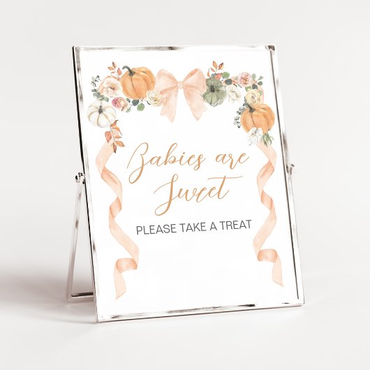 Oranje Pompoen Baby Shower Baby's zijn Lief Bord Poster