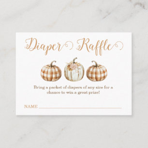 Oranje Pompoen Baby Shower Luier Raffle Inzet Visitekaartje
