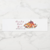 Oranje pompoen, bijtende Floral verbrand Waterfles Etiket (Enkel label)