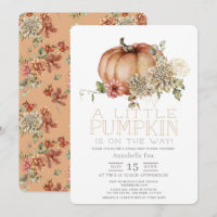 Oranje pompoen en White Dahlia Virtual Baby shower