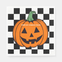 Oranje pompoen gezicht papier servet