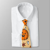 Oranje pompoen | Halloween Graphic Stropdas (Gebonden)