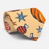 Oranje pompoen | Halloween Graphic Stropdas (Opgerold)