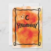 Oranje pompoen Halloween Party Kaart (Achterkant)
