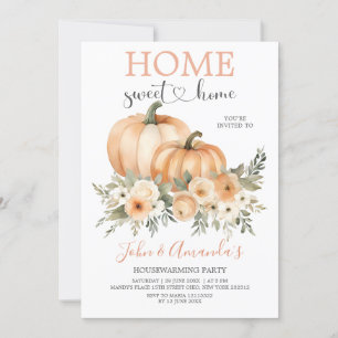 Oranje pompoen Home Sweet Home Housewarming Party Kaart