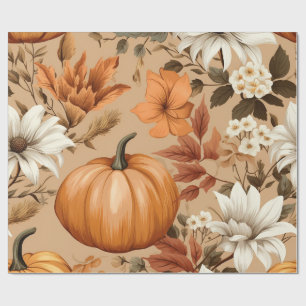 Oranje Pompoen is Op Weg Herfst Baby Shower Cadeaupapier