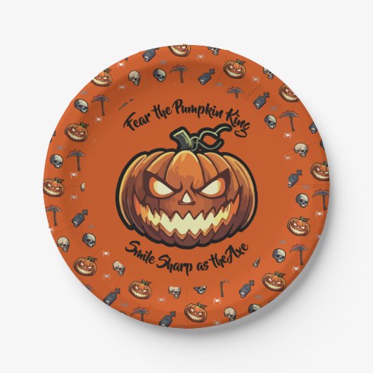 🎃 Oranje pompoen King Halloween Bord 🧡 (Voorkant)