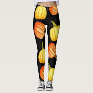 Oranje pompoen: naadloze Waterverf. Leggings