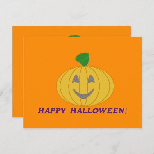 Oranje pompoen notitiekaartje (Voorkant / Achterkant)