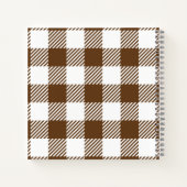 Oranje pompoen op White Brown Checkered Pattern Notitieboek (Achterkant)