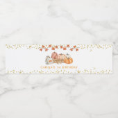 Oranje Pompoen Patch Herfst Verjaardag Waterfles Etiket (Enkel label)