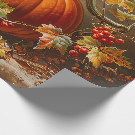  Oranje Pompoen Schilderij Decoupage Cadeaupapier (Hoek)