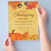 Oranje Pompoen Thanksgiving diner partij Printable Flyer (Hand)