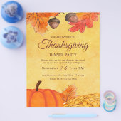 Oranje Pompoen Thanksgiving diner partij Printable Flyer (Enkel)
