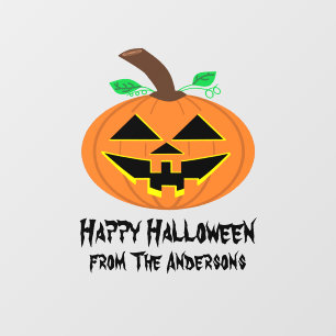 Oranje pompoen venster vastklampen raamsticker