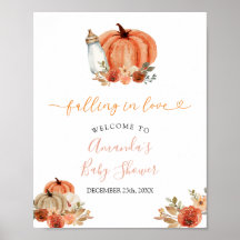 Oranje Pompoen Verliefd Baby Shower Welkom