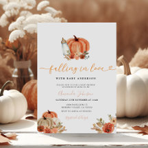 Oranje pompoen verliefd op Herfst Baby shower