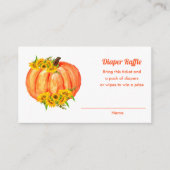 Oranje pompoenBaby shower, luieraffle Informatiekaartje (Voorkant)