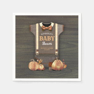Oranje pompoenen en Bodysuit Herfst Baby shower Servet