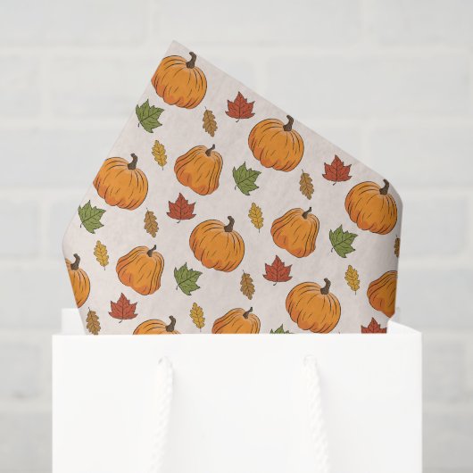 Oranje pompoenen en herfst lantaarns tissuepapier (Cadeauzakje)