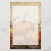 Oranje pompoenen Rustic Autumn Briefpapier (Voorkant)