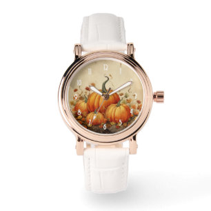 Oranje pompoenen Rustic Autumn Horloge