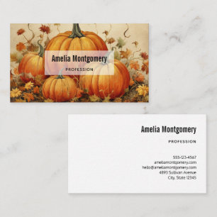 Oranje pompoenen Rustic Autumn Visitekaartje