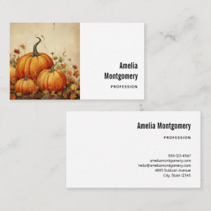 Oranje pompoenen Rustic Autumn Visitekaartje